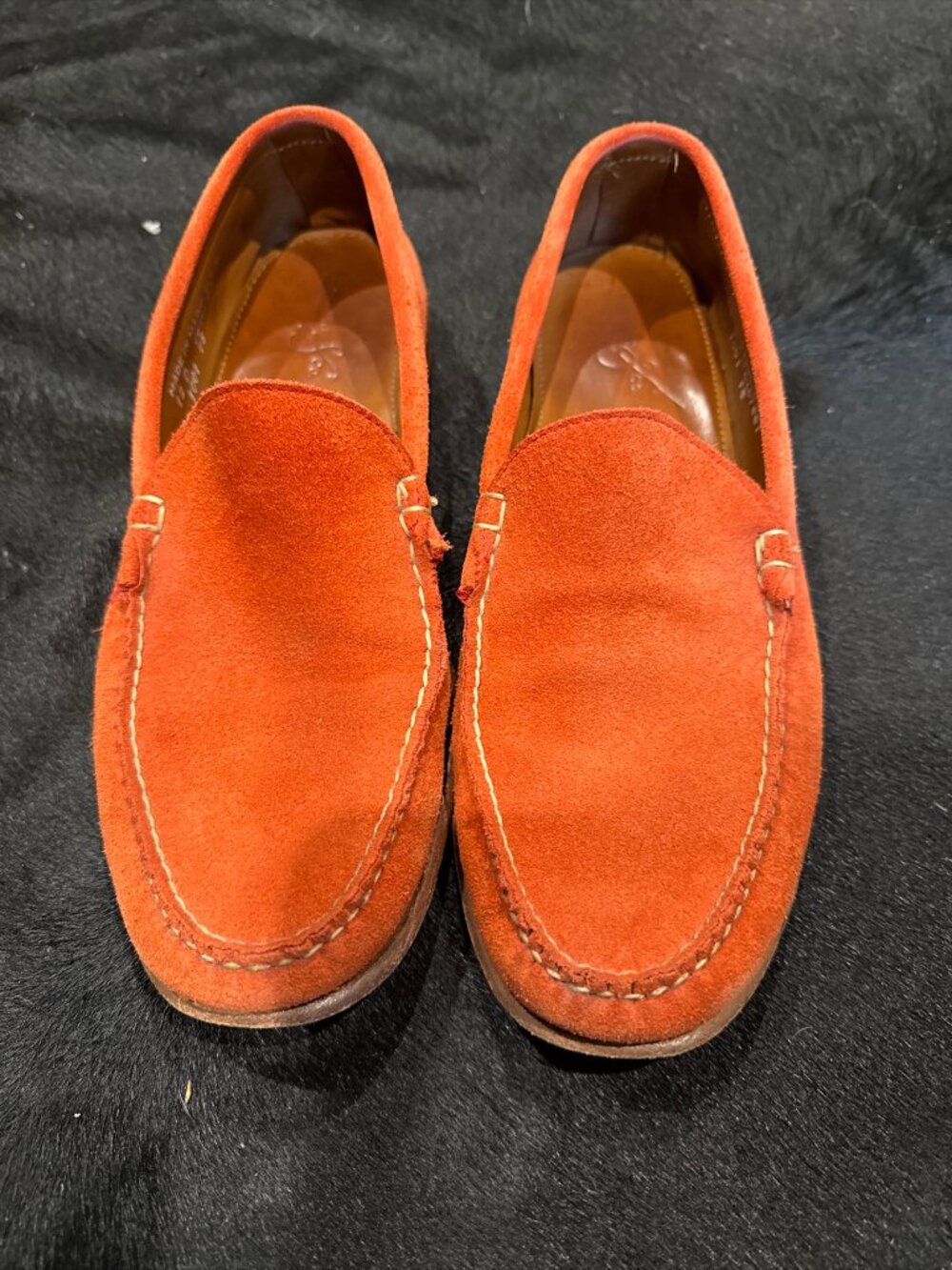 Rancourt & Co. Naples Venetian Loafer Moc Suede Tangerine Made in USA 12